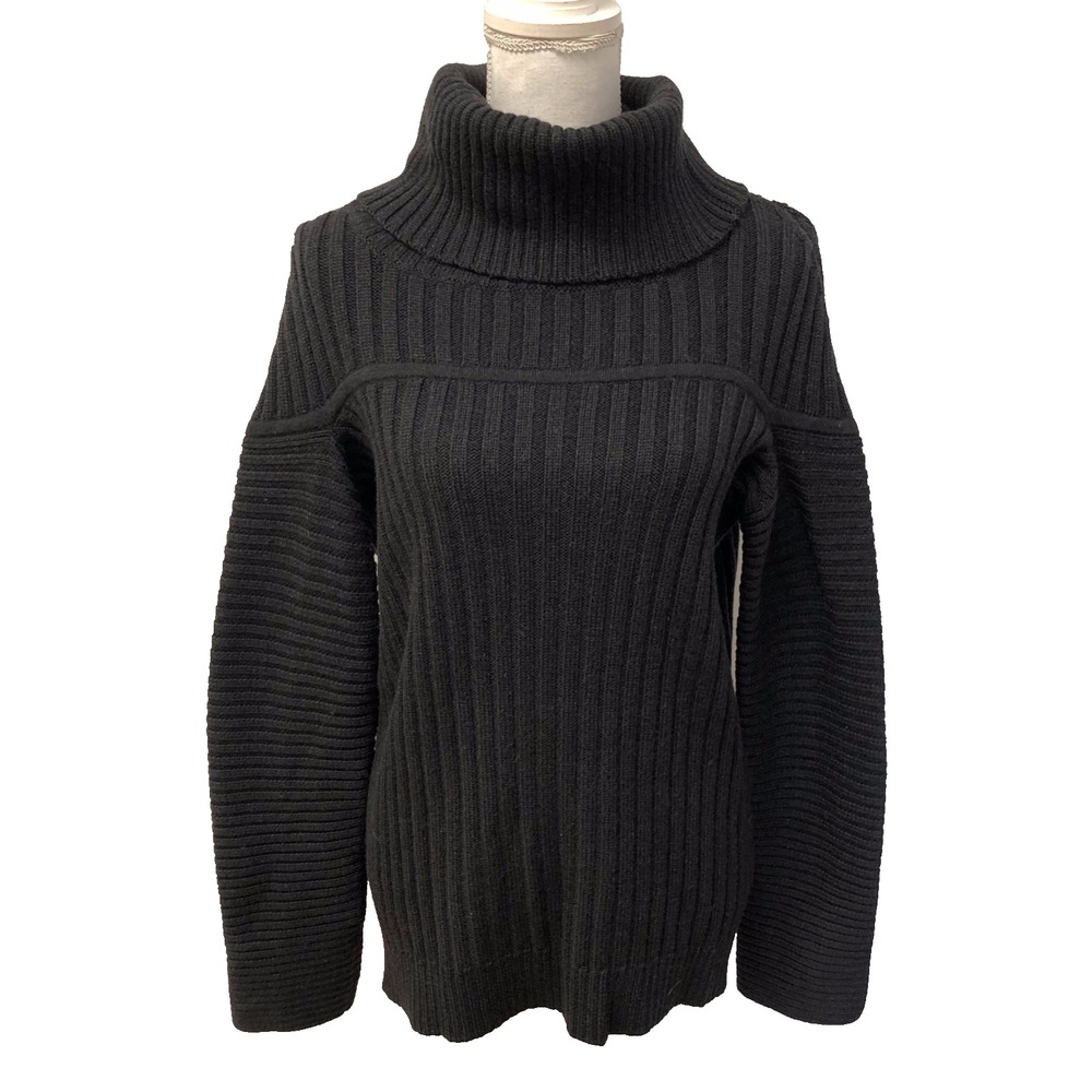 Maria Cornejo Wool Ribbed Turtleneck Sweater Jumper Womens Medium Chunky Cozy